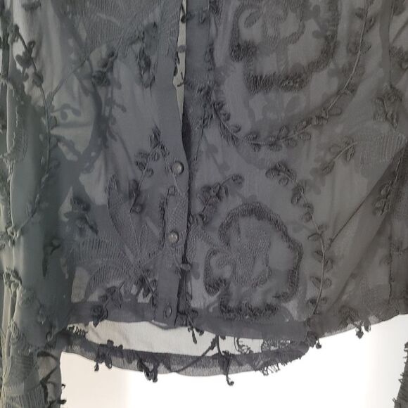 Unbranded dark romantic sheer blouse long angel sleeves - Picture 5 of 9